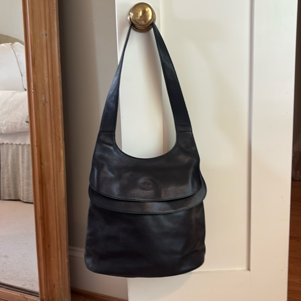 Vintage leather Longchamp hobo bag
